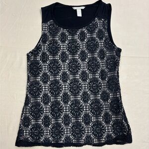 Banana Republic Black Lace Tank Top Size Medium